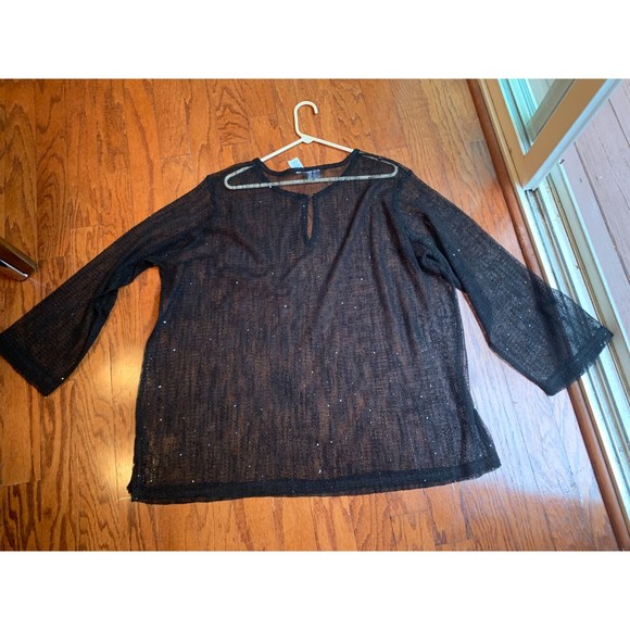 Sand Sun Black Net Coverup Size 3X(22W-24W) - Picture 2 of 3